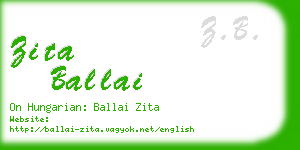 zita ballai business card